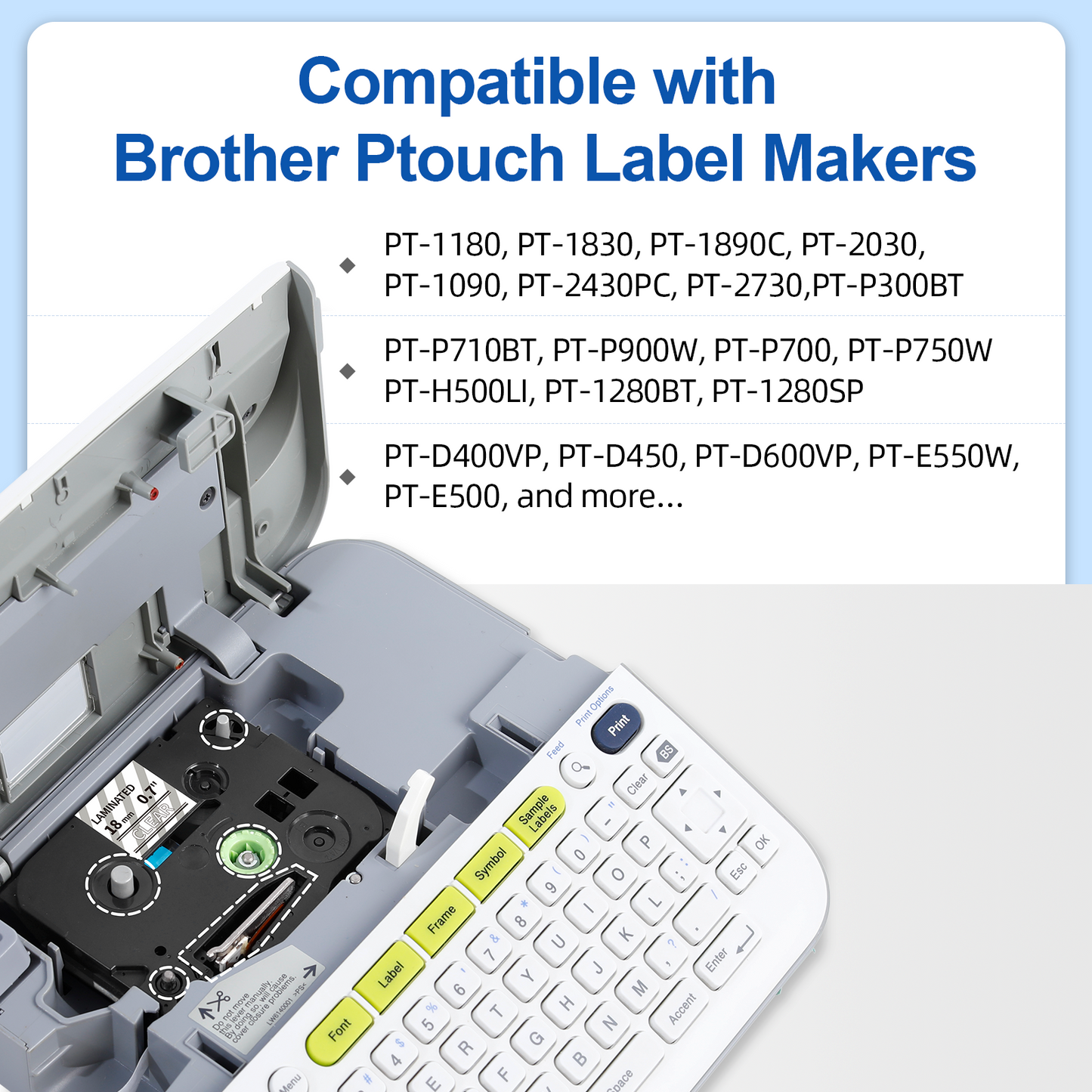 Labelife White on Clear Label Tape 3/4" Replace for Brother P Touch TZe TZ Tape 18mm 0.7 Laminated Clear TZe-145 TZe145 TZ145 Compatible with Ptouch PTD600 PTD400AD PT1880 Label Maker, 4-Pack