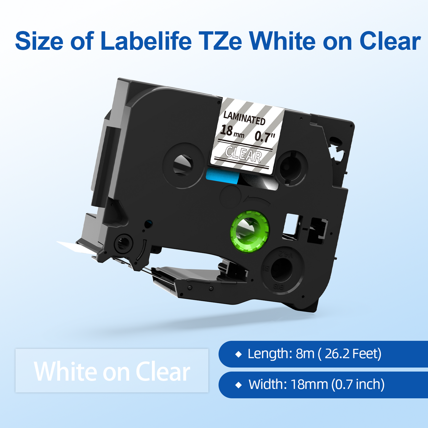 Labelife White on Clear Label Tape 3/4" Replace for Brother P Touch TZe TZ Tape 18mm 0.7 Laminated Clear TZe-145 TZe145 TZ145 Compatible with Ptouch PTD600 PTD400AD PT1880 Label Maker, 4-Pack