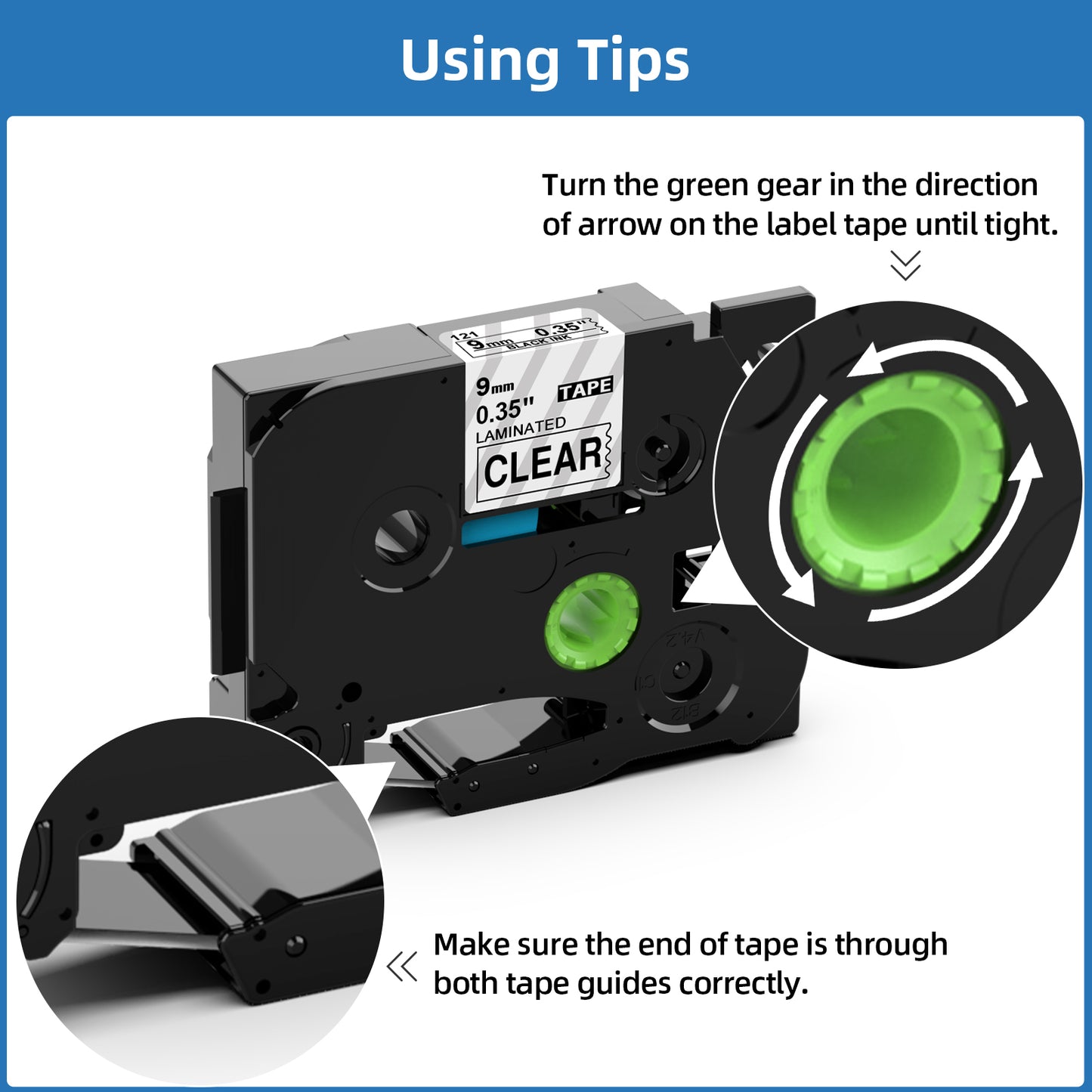 Labelife TZe-121 Compatible with Brother TZe TZ Tape 9mm 0.35 Laminated Clear Ptouch TZe121 TZ-121 Label Maker Tape for Brother P Touch PTD210 PTD220 PTD400 PTD600 PTH110 PT-P710BT, 4-Pack