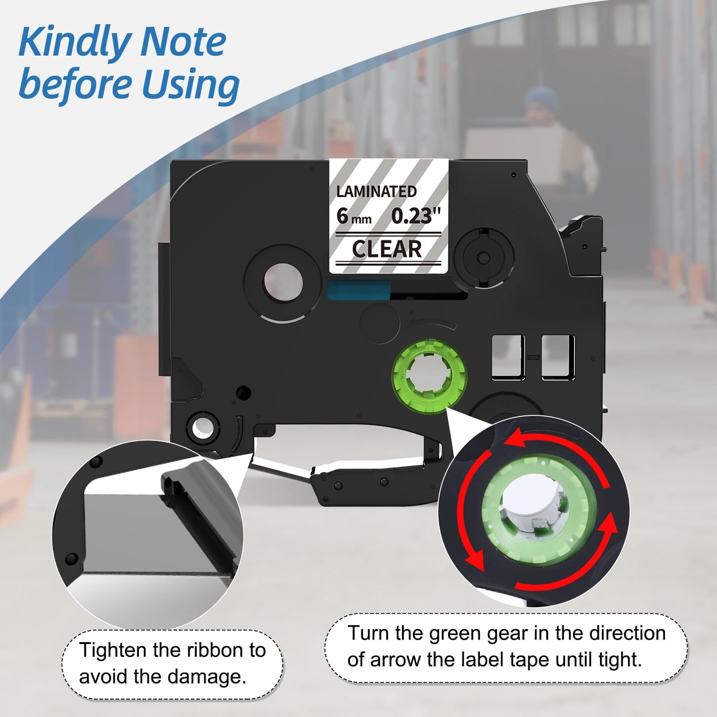 Labelife 6mm Label Maker Tape Clear TZe-111 Compatible with Brother TZe TZ Tape 6mm 0.23 1/4'' Laminated Clear TZe111 TZ-111 for P Touch PT-H110 PT-D210 PT-D220 PT-D400, 4-Pack, Black on Clear