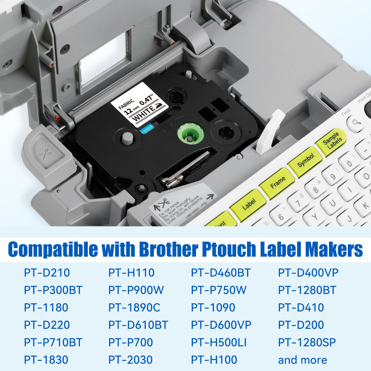 Labelife TZe-FA231 TZe-FA3 Replace for Brother Iron-On Fabric Label Tape TZ 12mm 0.47" White Compatible with Brother Ptouch PTD400 PTD210 PT-1280 Label Maker, 4-Pack