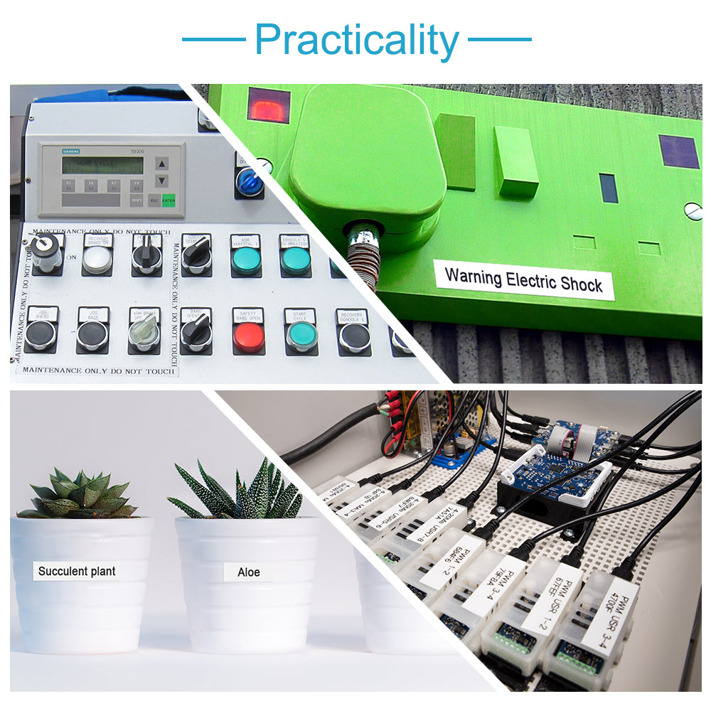 Labelife Replacement for M21-500-595-WT All-Weather Vinyl 1/2 Inch Black on White Label Tape, Work with BMP21-PLUS and BMP21-LAB Label Maker, High Adhesion, for Indoor and Outdoor Labeling, 4-Pack