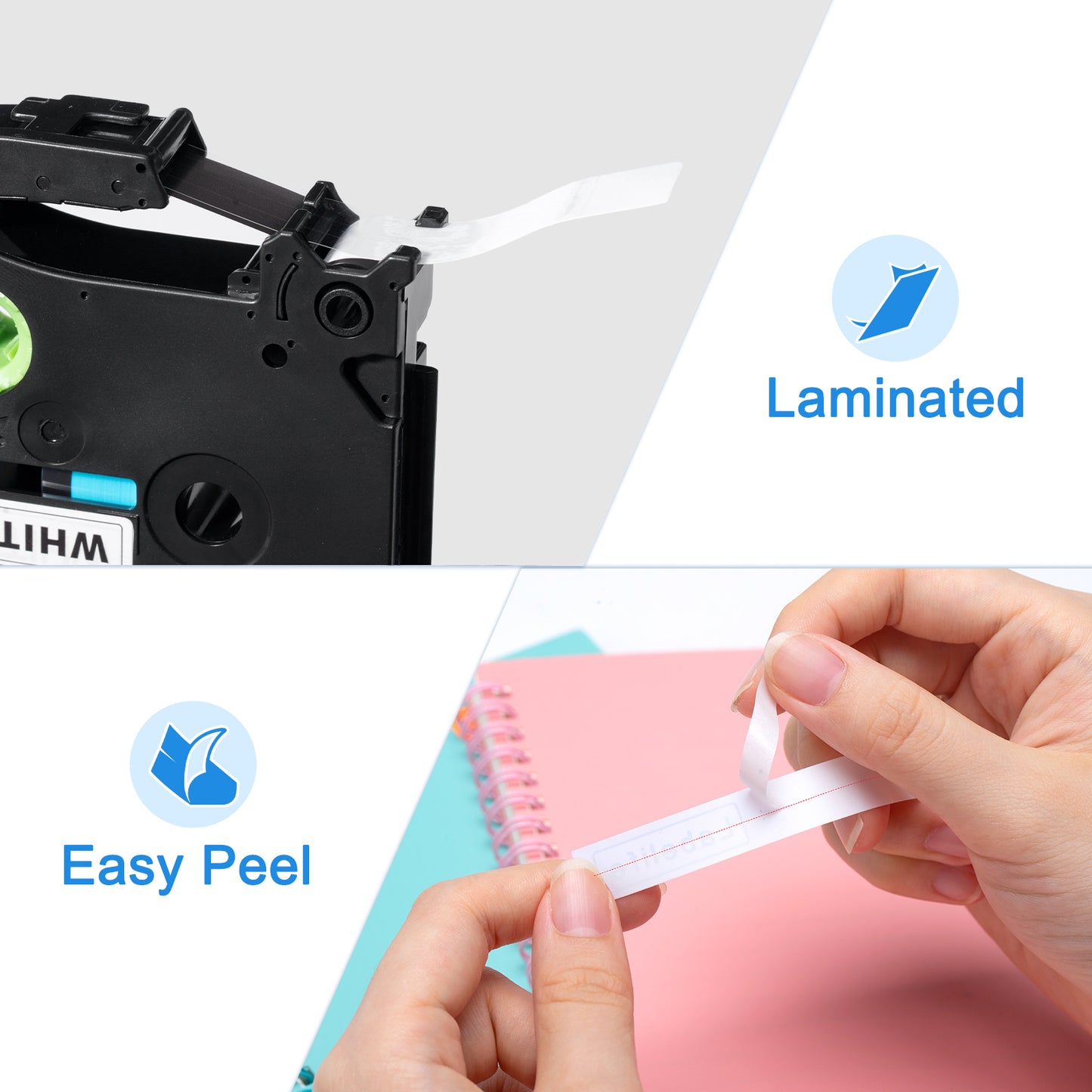 Labelife 6-Pack P Touch Label Tape Replacement for Brother TZe-231 TZe TZ Tape 12mm 0.47 Laminated White TZe231 TZ231 for Brother Label Maker PT-D210 PT-D220 PT-H110 PT-D400 PT-D610BT D410 D600 D460BT