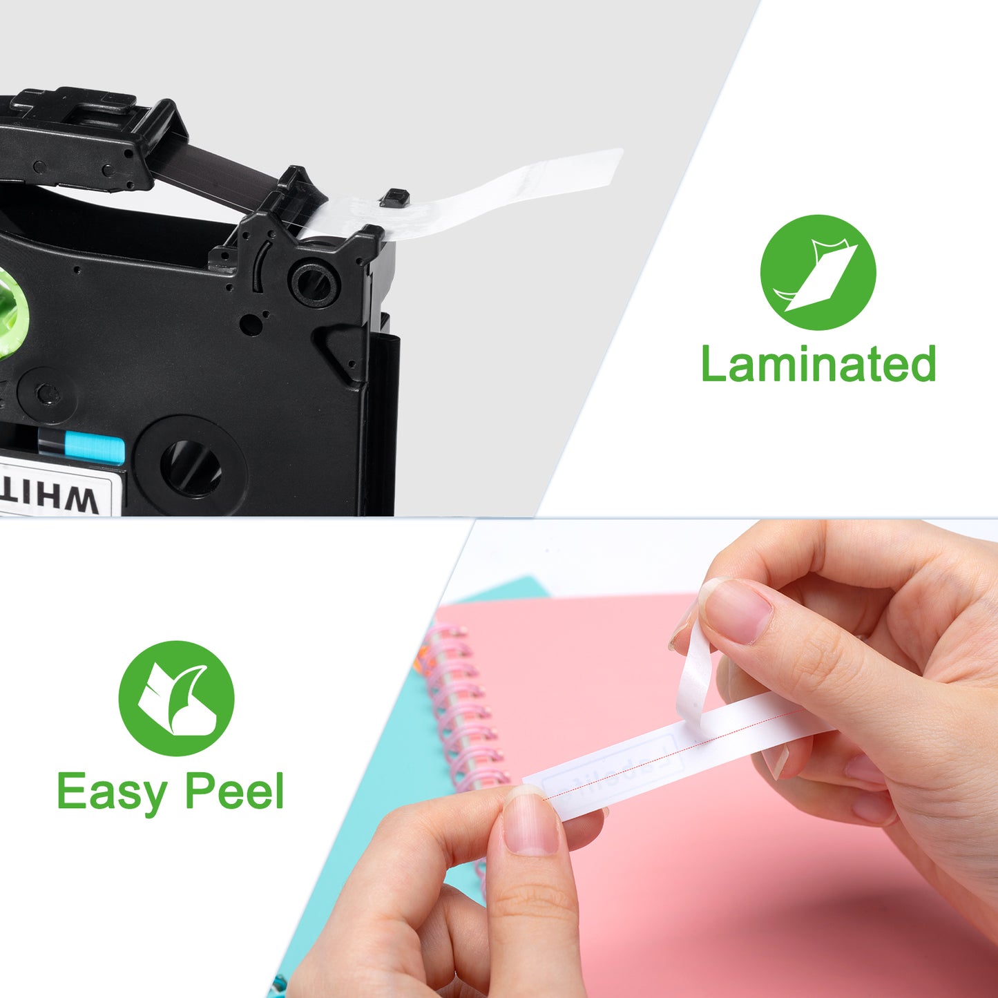 Labelife 5-Pack 9mm Label Tape TZe-221 Replacement for Brother TZe TZ Tape 9mm 0.35" Laminated White Label Maker Tape TZe221 TZ221 for Brother P Touch PT-D210 PT-D220 PT-D200 PT-H110 PT-D400 PT-D610BT