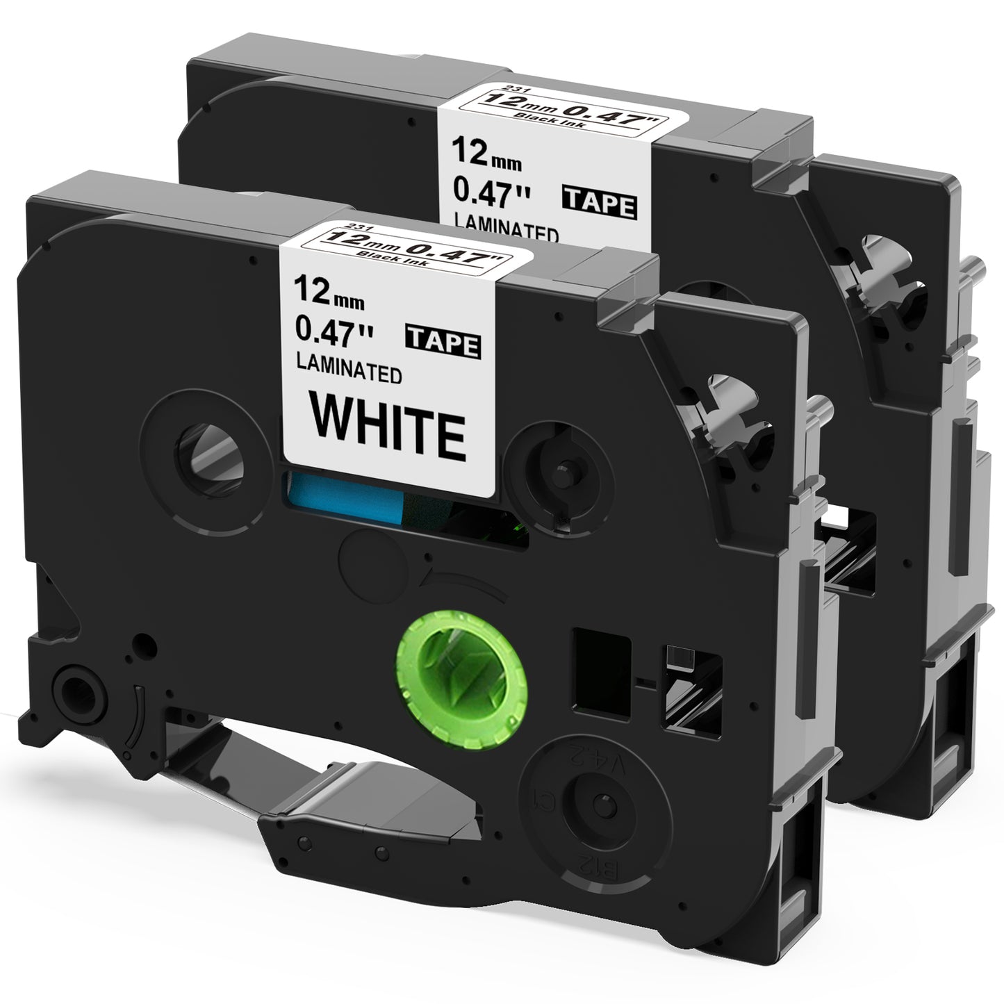 Labelife TZe-231 Label Tape Replace for Brother P Touch Label Tape TZe TZ Tape 12mm 0.47 Laminated White TZe231 Work with Brother PT-D210 PT-D220 PT-H100 PT-D400AD PT-D600 PTD610BT Label Maker, 2-Pack