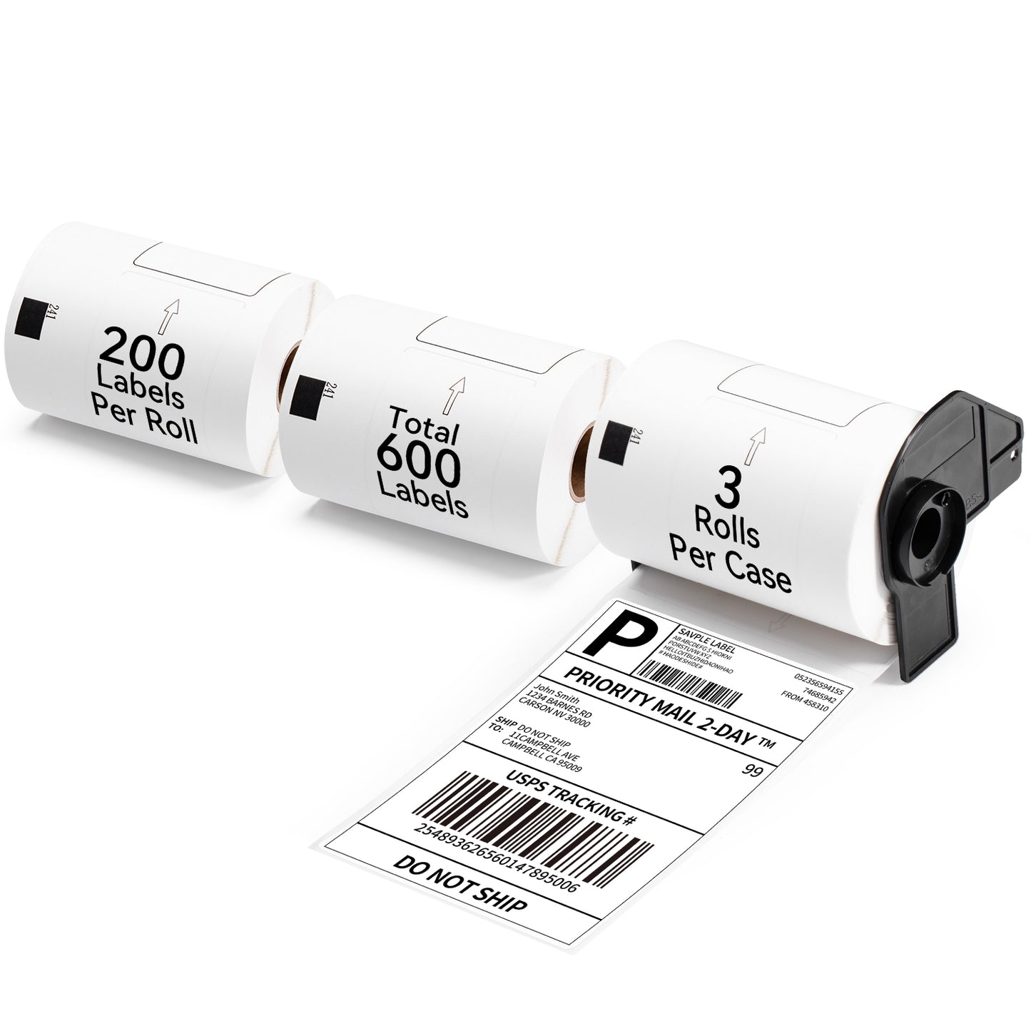 Labelife 3 Rolls 600 Labels+1 Frame Large Shipping Labels Compatible 4" x 6" Brother DK-1241 Die-Cut Address White Paper DK Labels(102 mm x 151 mm), for Brother QL-1110NWB QL-1100 Label Printers