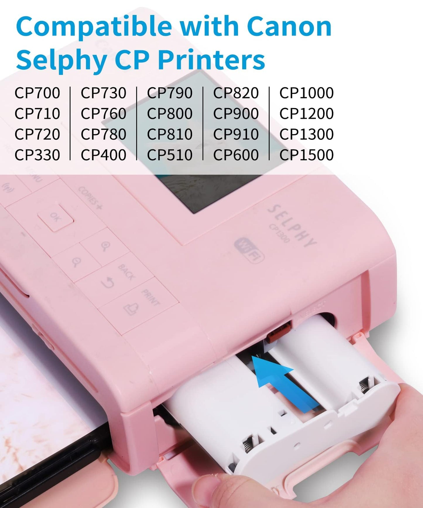 Labelife Compatible with Canon Selphy CP1300 Ink and Paper for Selphy Printer CP1500 CP1300 CP1200 CP1000 CP910 CP810 CP790, Photo Paper 6 x 4 inch KP-108IN 108 Sheets and 3 Colour Ink Cassette