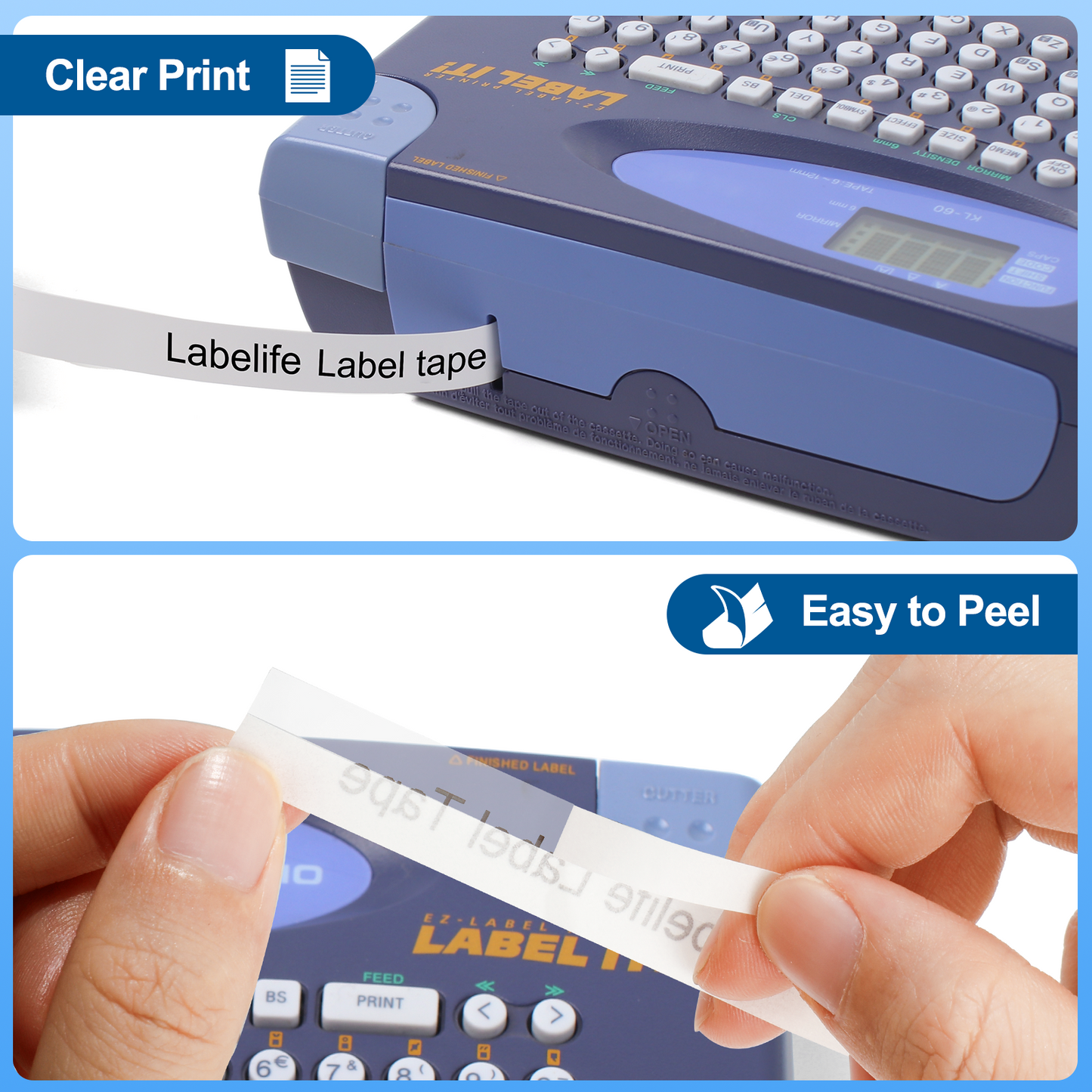 XR-9X4 Replace for Casio Label It Tape Clear 9mm 3/8'' XR-9X2S XR-9X Black Ink on Clear Label Maker Tape Comaptible Casio EZ Label Printer KL-120 KL-60 KL-100 KL-750 KL-750b KL-780 KL-7200, 3-Pack