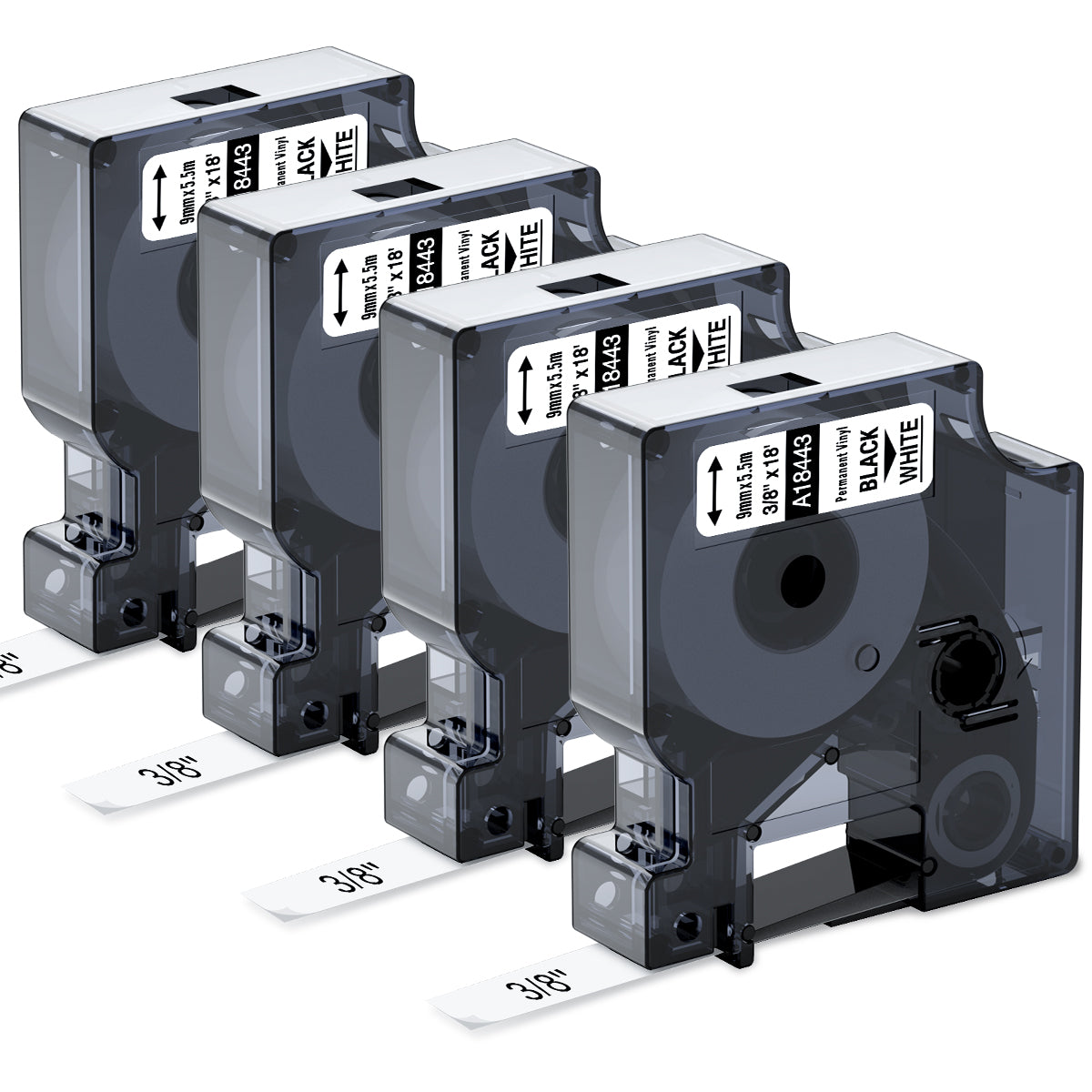 Labelife 18443 A18443 Compatible with DYMO Rhino 4200 5200 Label Tape, Replace for DYMO Rhino 3/8" White Permanent Vinyl Label Maker Refills for Rhino 6000 5000 Industrial Label Maker