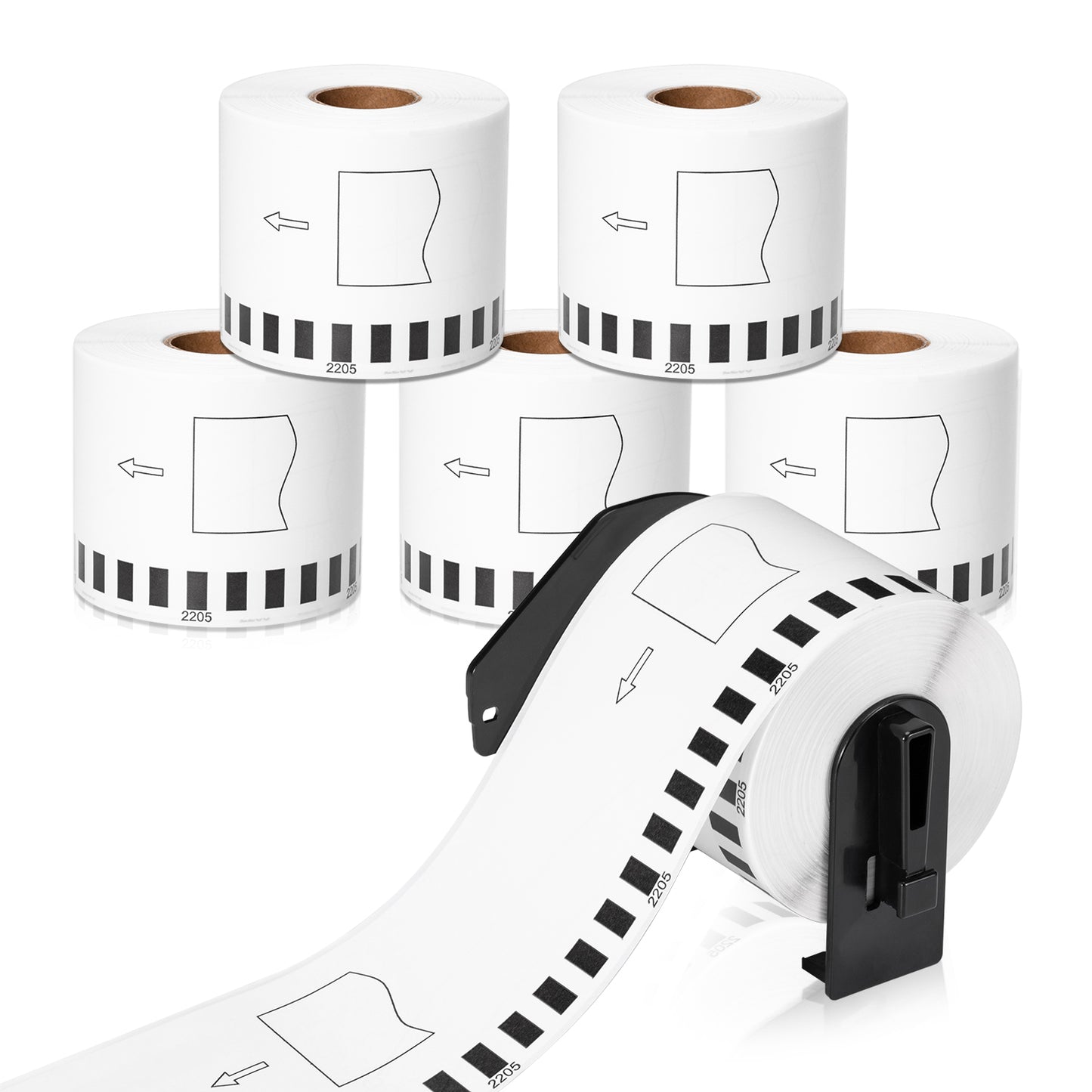 Labelife 6 Rolls +1 Frame Continuous Paper Labels Tape DK-2205 Compatible Brother DK2205 (2.4" x 100Ft) Shipping Address Labels, for Brother QL-720NW QL-810W QL-820nwb QL-1110NWBC Label Printers