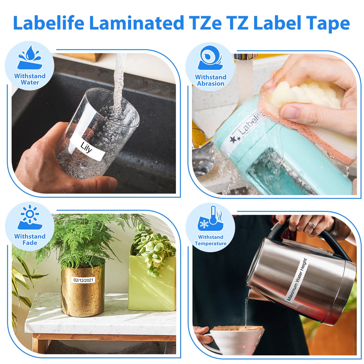 Labelife 5-Pack Replacement for Brother P Touch Label Tape TZe-231 TZe TZ Tape 12mm 0.47 Laminated White Label Tape TZe231 AZe-231 for Brother Ptouch PT-D210 PT-D220 PT-H110 PT-H111 PT-D400 PT-D600