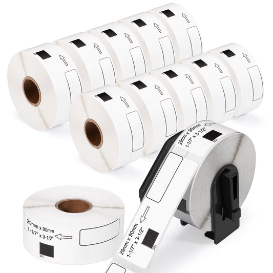 Labelife Standard Address Label Compatible 1.1" x 3.5" Brother DK-1201 Die-Cut Barcode Multipopurse Label for Brother Printer QL-820NWB, QL-700, Black on White Paper [12 Rolls 4800 Labels + 1 Frame]