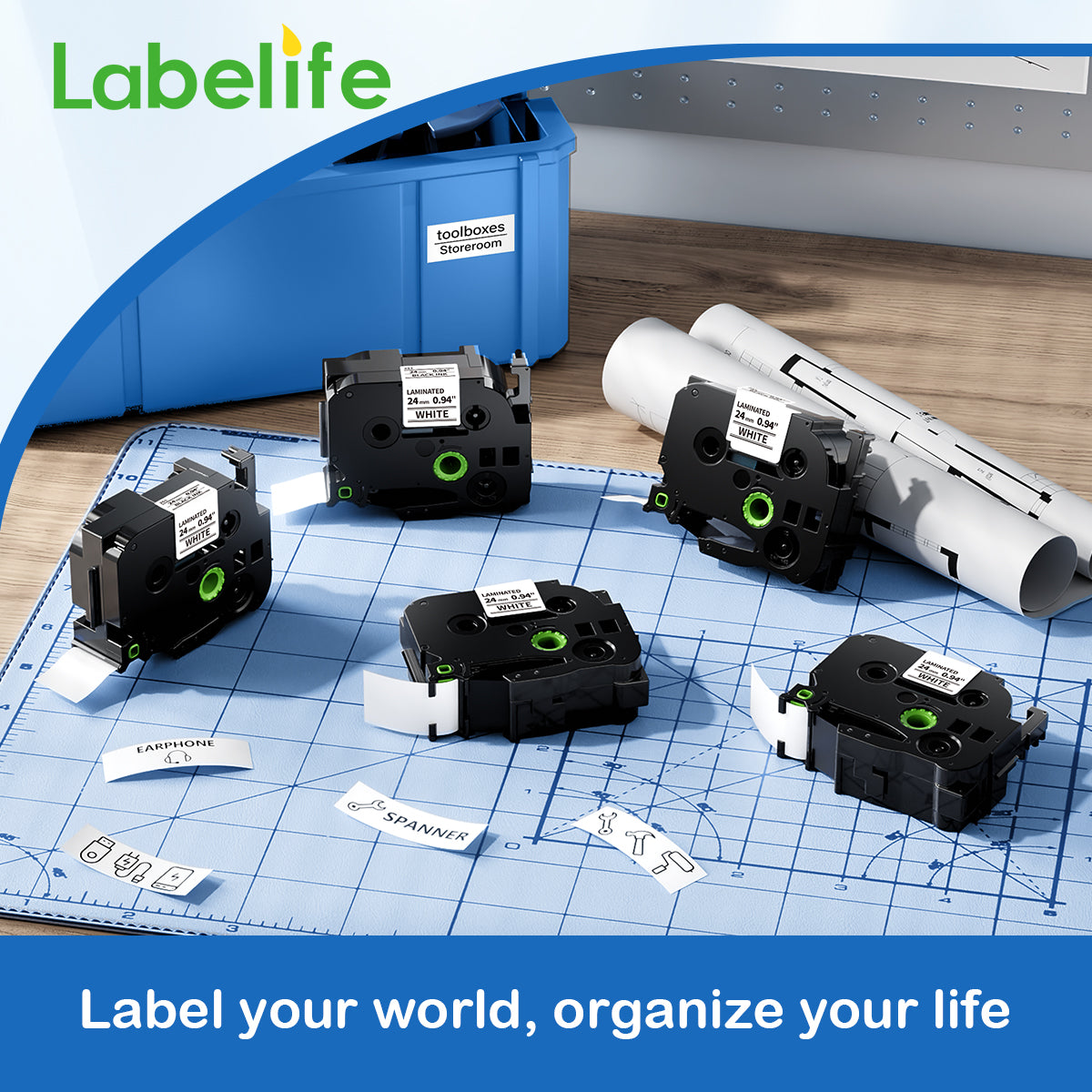 Labelife TZe-251 TZe TZ Tape 24mm 0.94 Compatible with Brother P Touch Label Maker Tape 24mm .94 Laminated White TZe251 TZ-251 1'' for Brother PT-D600 PT-D610BT PT-P710BT P700 P750W, 5-Pack