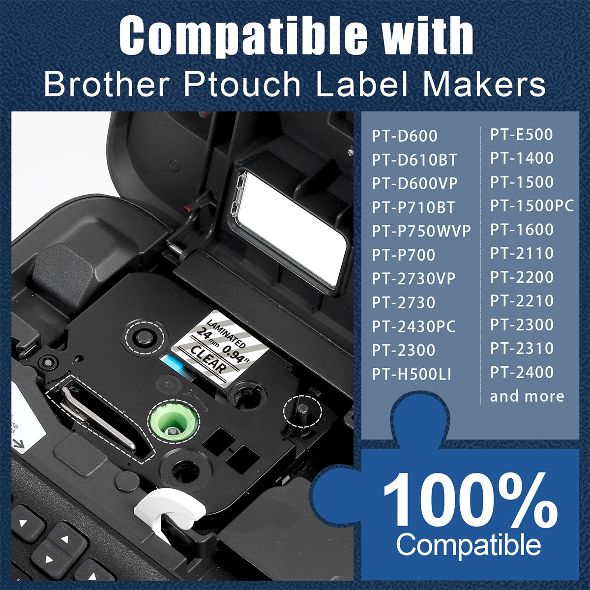 Labelife Compatible 24mm Label Tape Replacement for Brother P Touch Tze TZ Tape 24mm 0.94 Laminated Clear TZe-151 TZe151 1 Inch for Ptouch PTD600 PT-P710BT PT-P750W Label Maker, 4 Pack Black on Clear