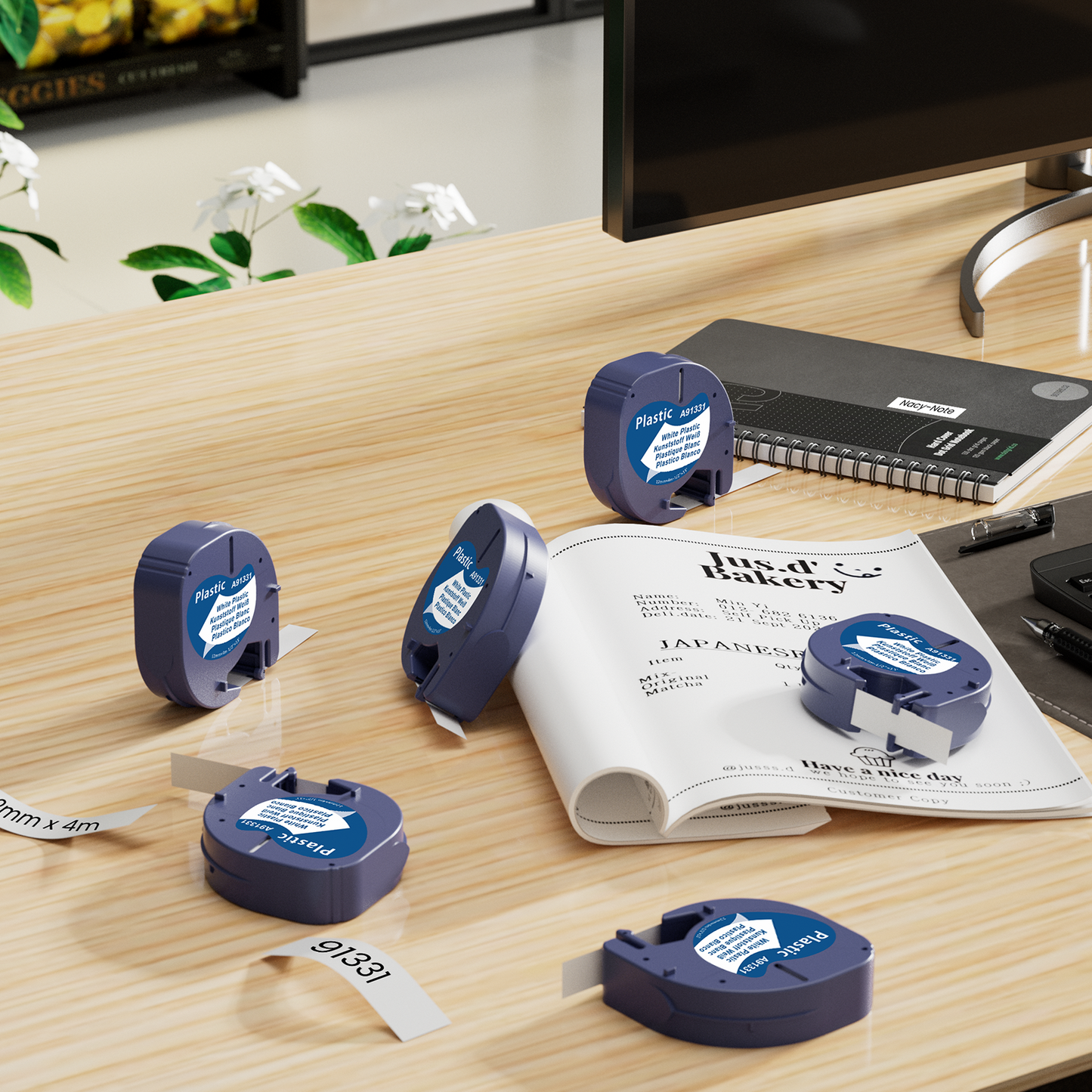Labelife Replace for Dymo LetraTag Refills White Plastic 12mm x 4m 1/2" x 13' 91331 S0721660 LT Label Maker Tape Refills for DYMO Letra Tag LT-100H LT-100T Plus 200B QX50, 10-Pack