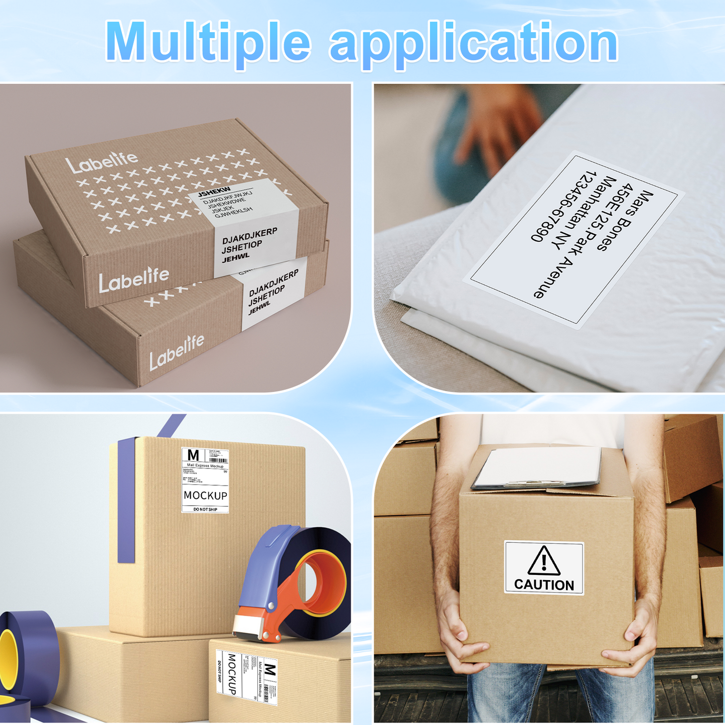 Labelife Thermal Direct 4x6 Shipping Labels Compatible with MUNBYN Rollo IDPRT SP420, SP410, POLONO PL60 Label Printer (Pack of 500 4x6 Fanfold Labels)