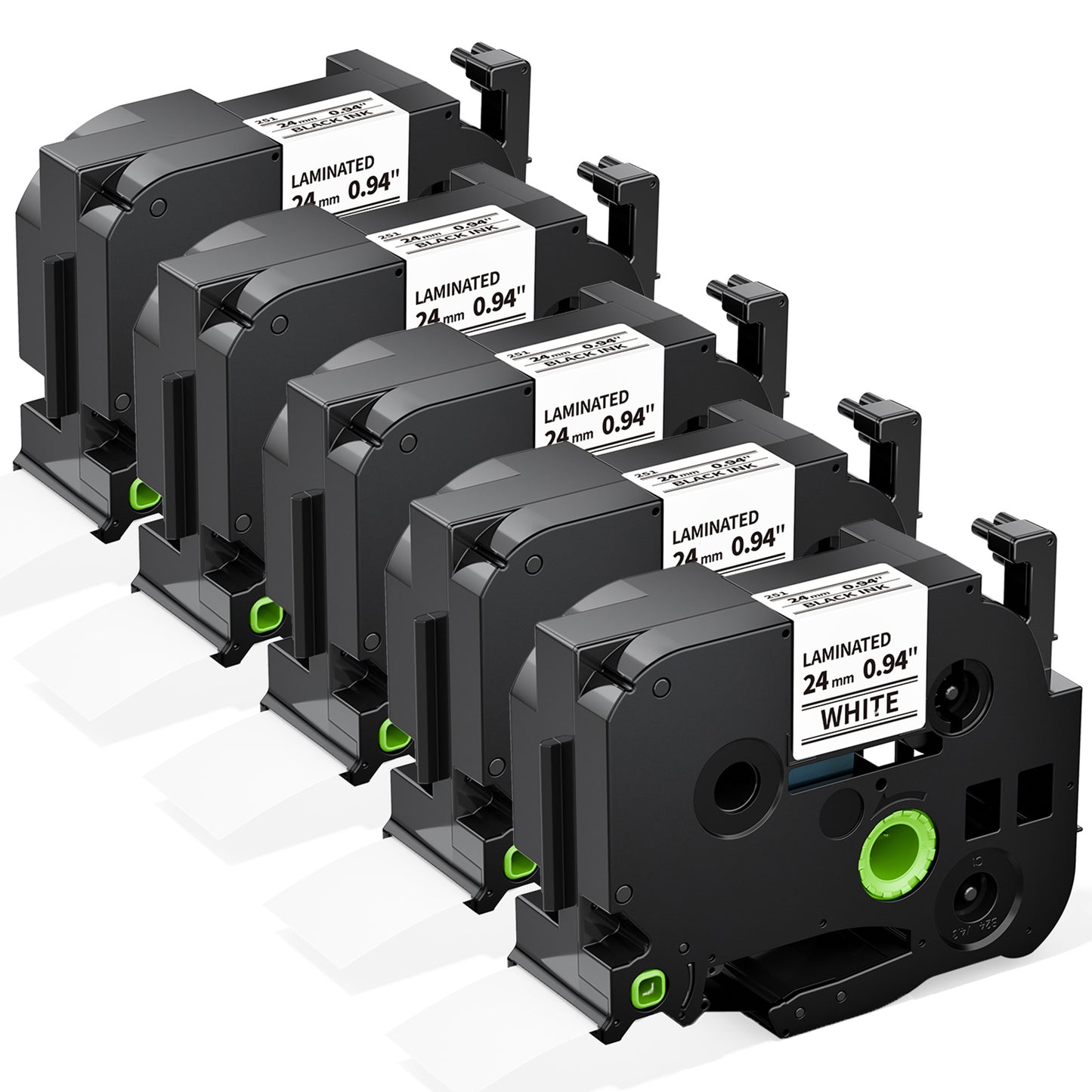 Labelife TZe-251 TZe TZ Tape 24mm 0.94 Compatible with Brother P Touch Label Maker Tape 24mm .94 Laminated White TZe251 TZ-251 1'' for Brother PT-D600 PT-D610BT PT-P710BT P700 P750W, 5-Pack
