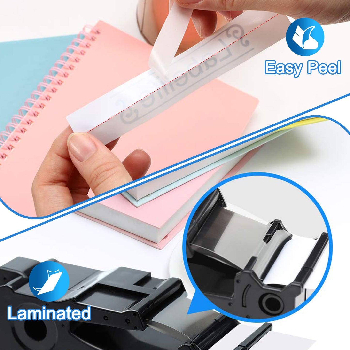 Labelife 18mm Label Tape TZe-241 Replacement for Brother P Touch TZe TZ Tape 18mm 0.7 Laminated White TZe241 for Brother Ptouch PT-D400 PT-D600 PT-D410 PT-D610BT PTD460BT Label Maker, 4-Pack, 3/4 Inch